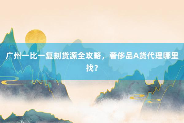 广州一比一复刻货源全攻略，奢侈品A货代理哪里找？
