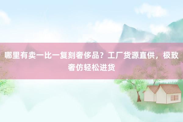 哪里有卖一比一复刻奢侈品？工厂货源直供，极致奢仿轻松进货