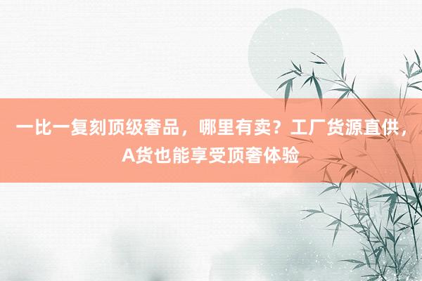 一比一复刻顶级奢品，哪里有卖？工厂货源直供，A货也能享受顶奢体验