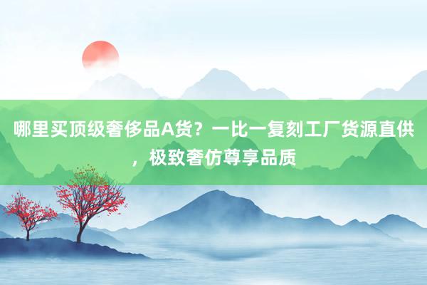 哪里买顶级奢侈品A货？一比一复刻工厂货源直供，极致奢仿尊享品质