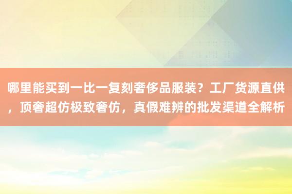哪里能买到一比一复刻奢侈品服装？工厂货源直供，顶奢超仿极致奢仿，真假难辨的批发渠道全解析
