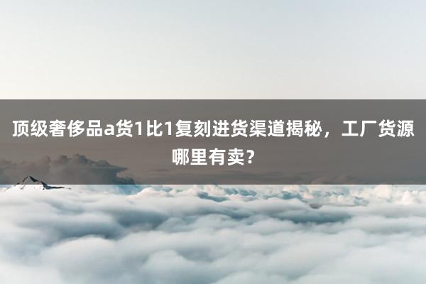 顶级奢侈品a货1比1复刻进货渠道揭秘，工厂货源哪里有卖？