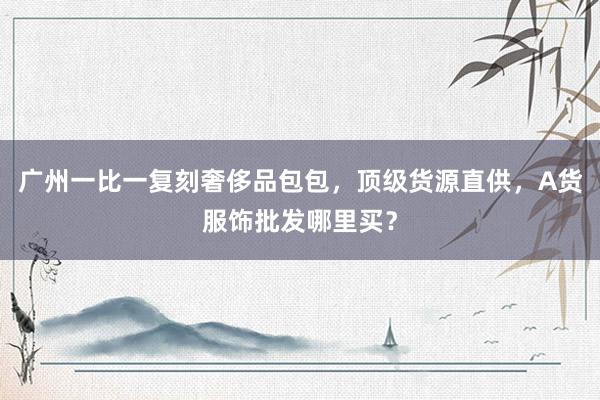 广州一比一复刻奢侈品包包，顶级货源直供，A货服饰批发哪里买？