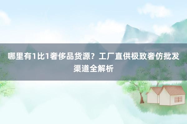 哪里有1比1奢侈品货源？工厂直供极致奢仿批发渠道全解析
