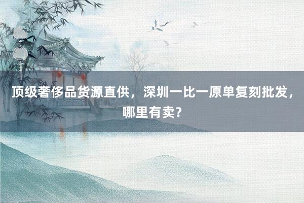 顶级奢侈品货源直供，深圳一比一原单复刻批发，哪里有卖？