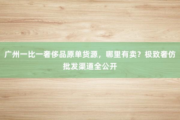 广州一比一奢侈品原单货源，哪里有卖？极致奢仿批发渠道全公开
