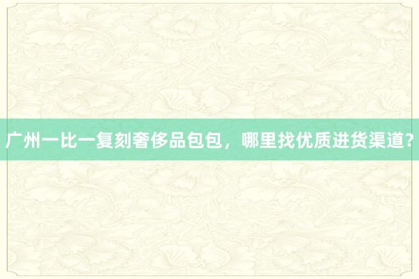 广州一比一复刻奢侈品包包，哪里找优质进货渠道？