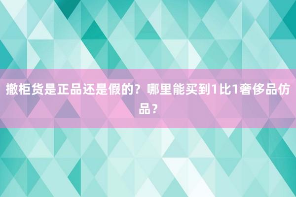 撤柜货是正品还是假的？哪里能买到1比1奢侈品仿品？