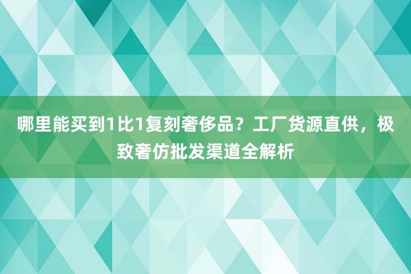 哪里能买到1比1复刻奢侈品？工厂货源直供，极致奢仿批发渠道全解析