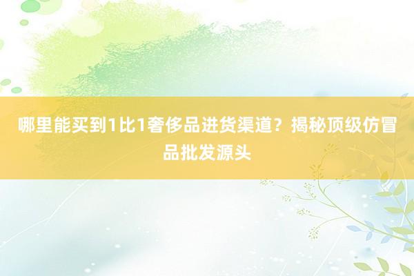 哪里能买到1比1奢侈品进货渠道？揭秘顶级仿冒品批发源头