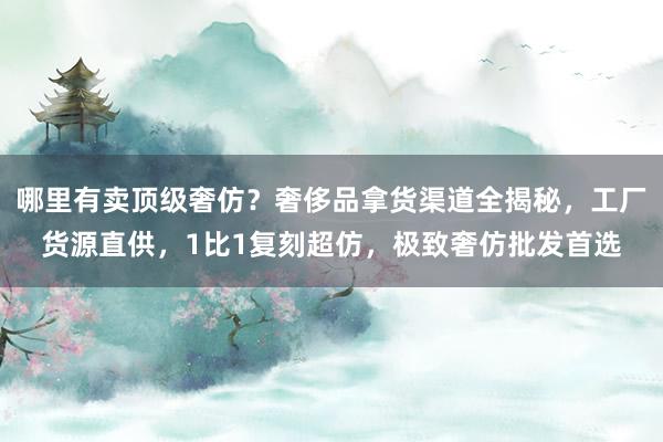 哪里有卖顶级奢仿？奢侈品拿货渠道全揭秘，工厂货源直供，1比1复刻超仿，极致奢仿批发首选