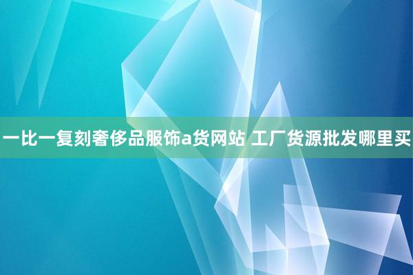 一比一复刻奢侈品服饰a货网站 工厂货源批发哪里买