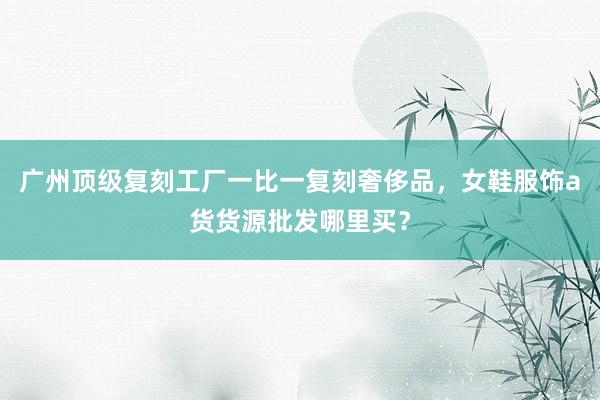 广州顶级复刻工厂一比一复刻奢侈品，女鞋服饰a货货源批发哪里买？