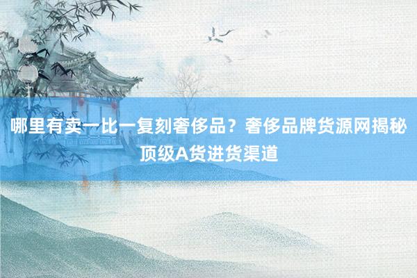 哪里有卖一比一复刻奢侈品？奢侈品牌货源网揭秘顶级A货进货渠道