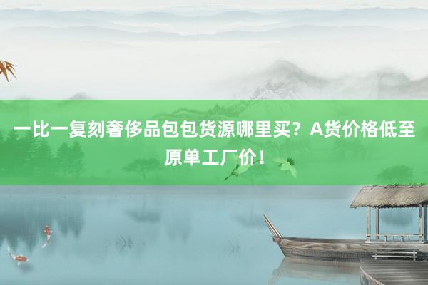 一比一复刻奢侈品包包货源哪里买？A货价格低至原单工厂价！
