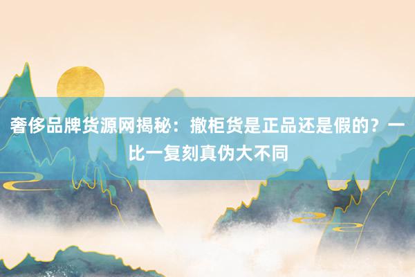 奢侈品牌货源网揭秘：撤柜货是正品还是假的？一比一复刻真伪大不同
