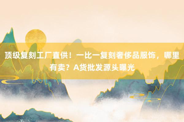 顶级复刻工厂直供！一比一复刻奢侈品服饰，哪里有卖？A货批发源头曝光
