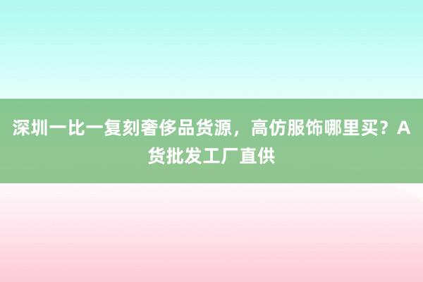 深圳一比一复刻奢侈品货源，高仿服饰哪里买？A货批发工厂直供