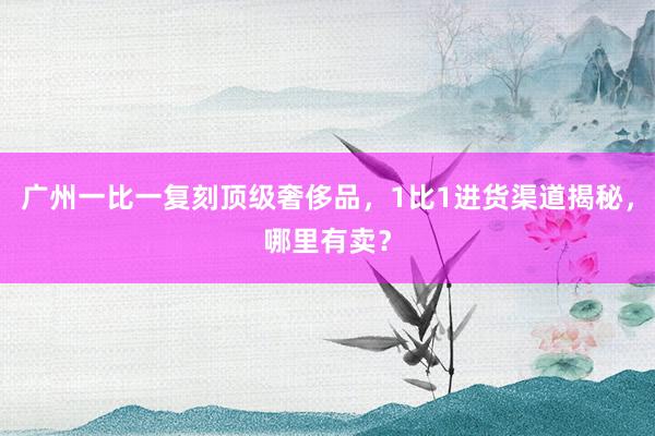 广州一比一复刻顶级奢侈品，1比1进货渠道揭秘，哪里有卖？