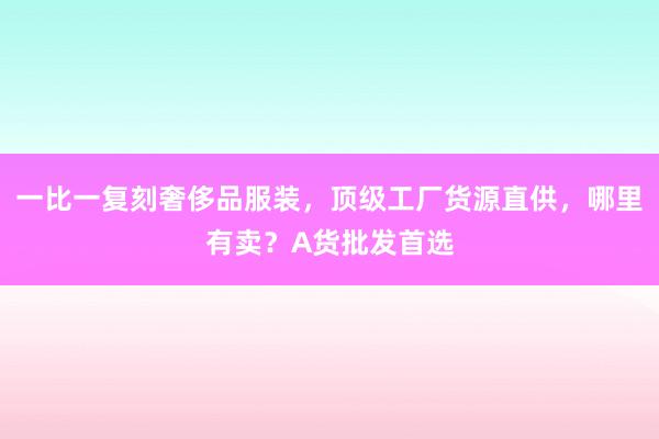 一比一复刻奢侈品服装，顶级工厂货源直供，哪里有卖？A货批发首选