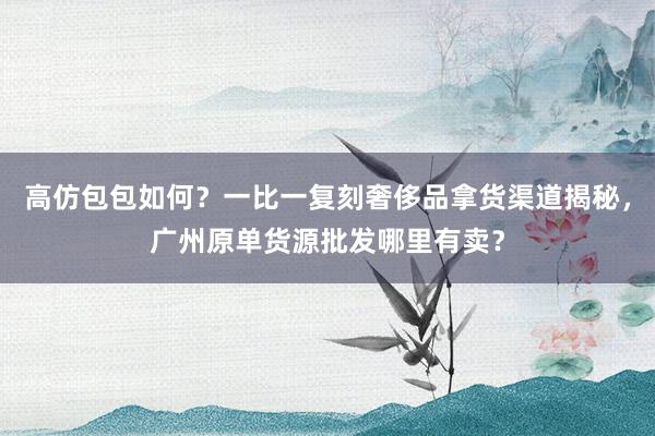 高仿包包如何？一比一复刻奢侈品拿货渠道揭秘，广州原单货源批发哪里有卖？