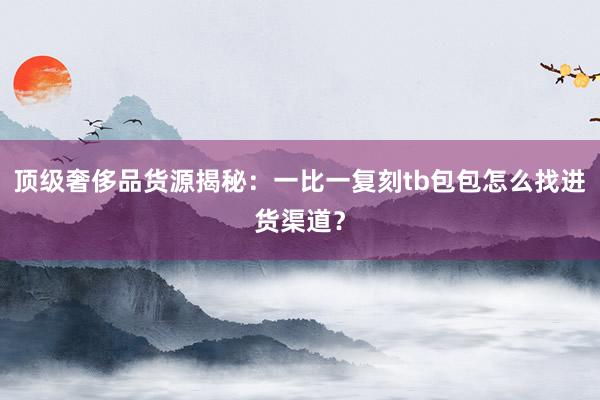 顶级奢侈品货源揭秘：一比一复刻tb包包怎么找进货渠道？