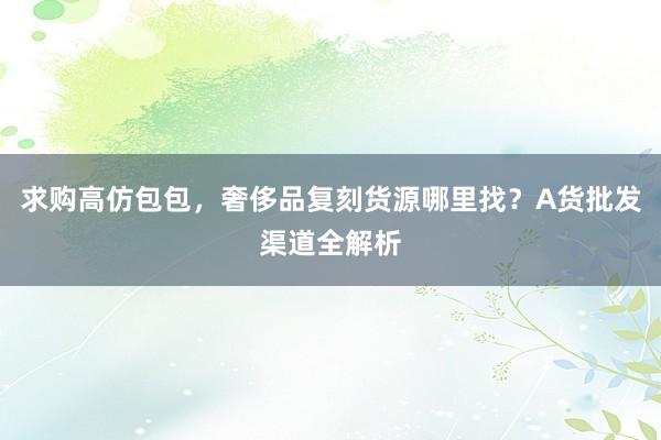 求购高仿包包，奢侈品复刻货源哪里找？A货批发渠道全解析