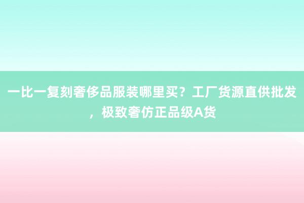 一比一复刻奢侈品服装哪里买？工厂货源直供批发，极致奢仿正品级A货