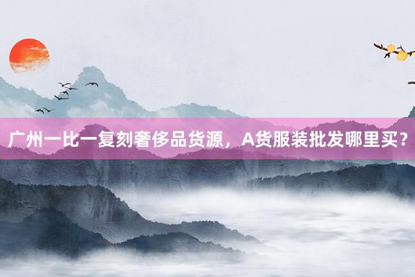 广州一比一复刻奢侈品货源，A货服装批发哪里买？