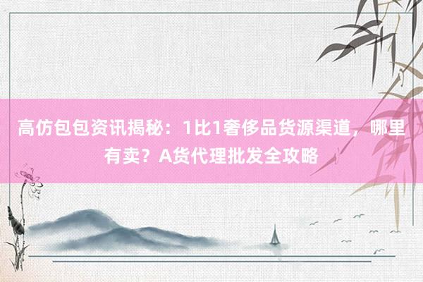 高仿包包资讯揭秘：1比1奢侈品货源渠道，哪里有卖？A货代理批发全攻略