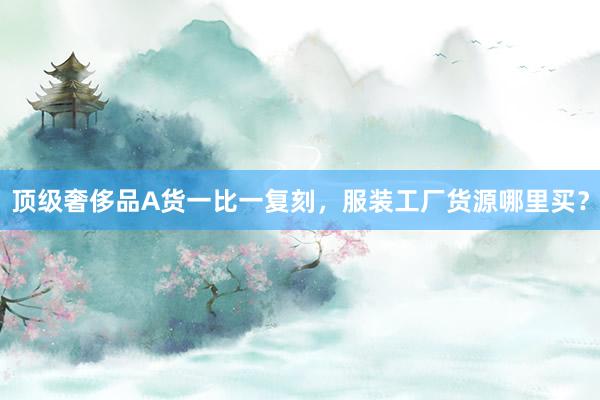 顶级奢侈品A货一比一复刻，服装工厂货源哪里买？