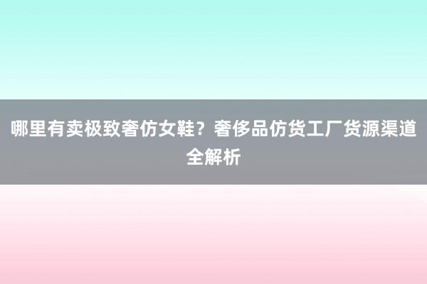 哪里有卖极致奢仿女鞋？奢侈品仿货工厂货源渠道全解析