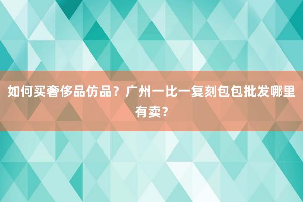 如何买奢侈品仿品？广州一比一复刻包包批发哪里有卖？
