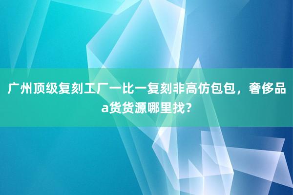 广州顶级复刻工厂一比一复刻非高仿包包，奢侈品a货货源哪里找？