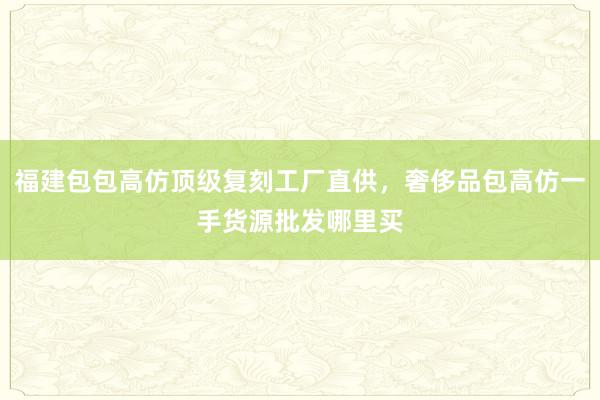 福建包包高仿顶级复刻工厂直供，奢侈品包高仿一手货源批发哪里买