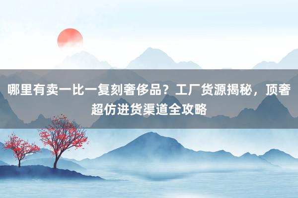 哪里有卖一比一复刻奢侈品？工厂货源揭秘，顶奢超仿进货渠道全攻略