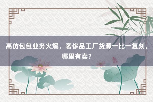 高仿包包业务火爆，奢侈品工厂货源一比一复刻，哪里有卖？