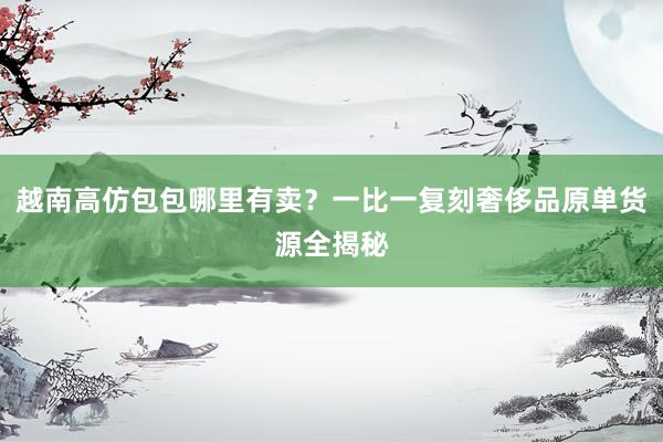 越南高仿包包哪里有卖？一比一复刻奢侈品原单货源全揭秘
