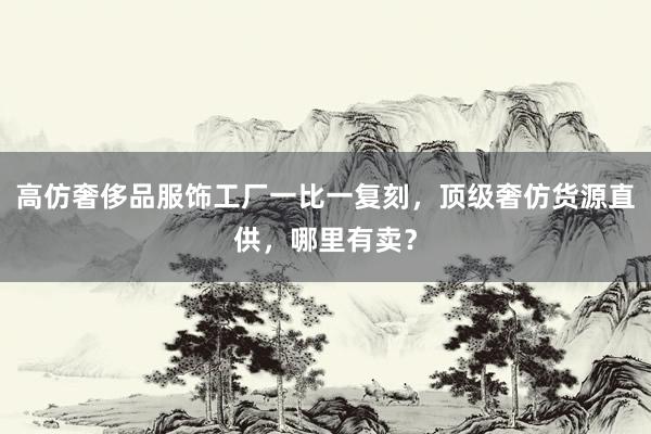 高仿奢侈品服饰工厂一比一复刻，顶级奢仿货源直供，哪里有卖？